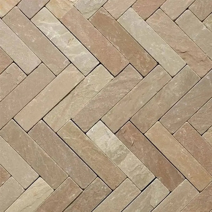 Raj green sandstone tumbled pavers