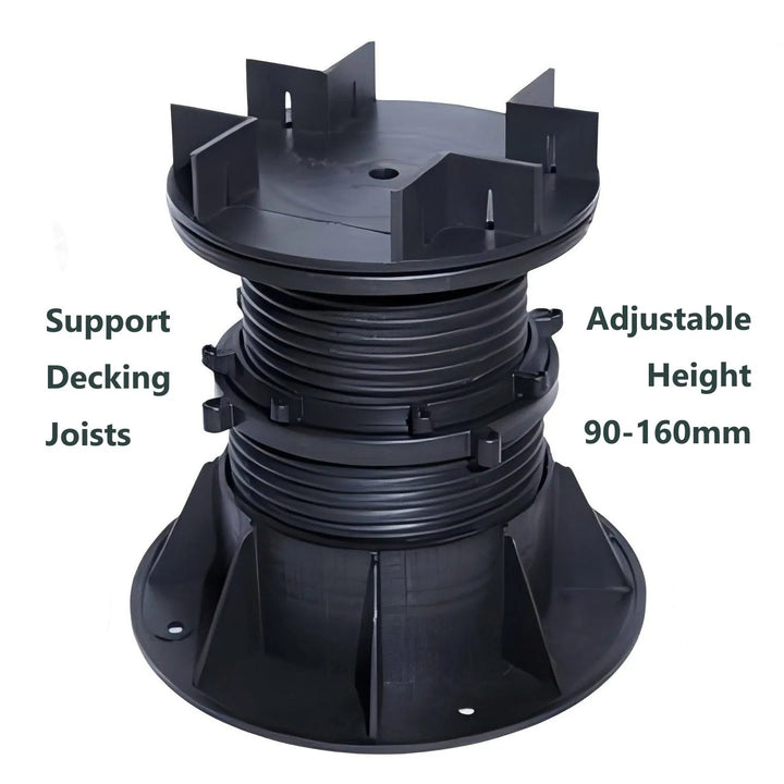 adjustable pedestal supports for decking subframe joists