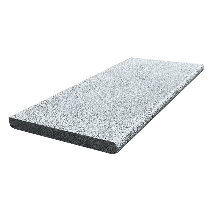bullnose step silver grey granite